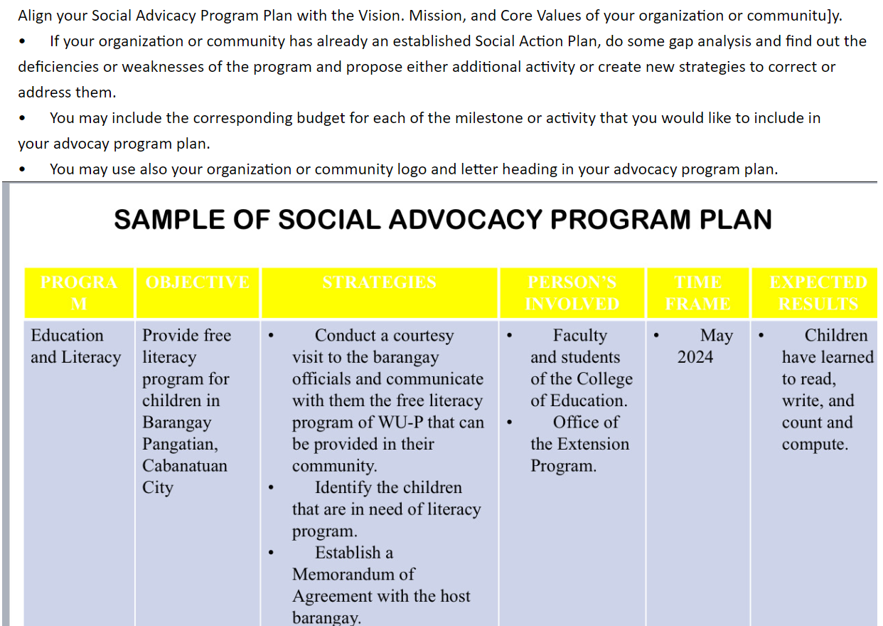  1.Align your Social Advocacy Program Plan with the Vision. Mission, and