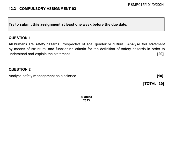  12.2 COMPULSORY ASSIGNMENT 02 PSMP015/101/0/2024 Try to submit this assignment at
