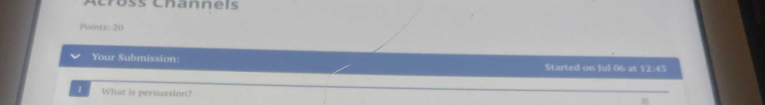  Points: 20 Your Submission: Started on lut 06 at 12:43 1