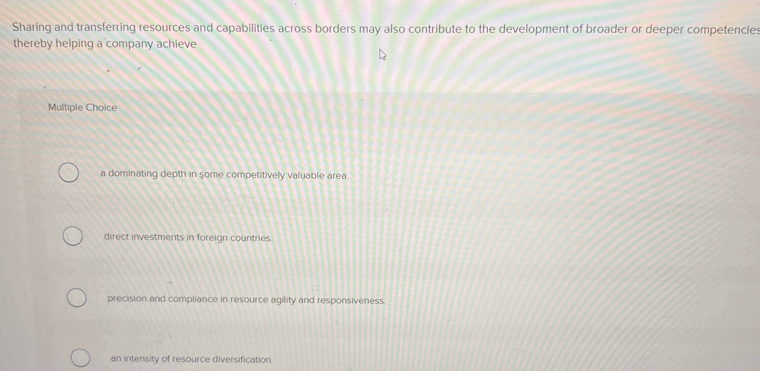  ereby helping a company achieve Multiple Choie a dominating depth in