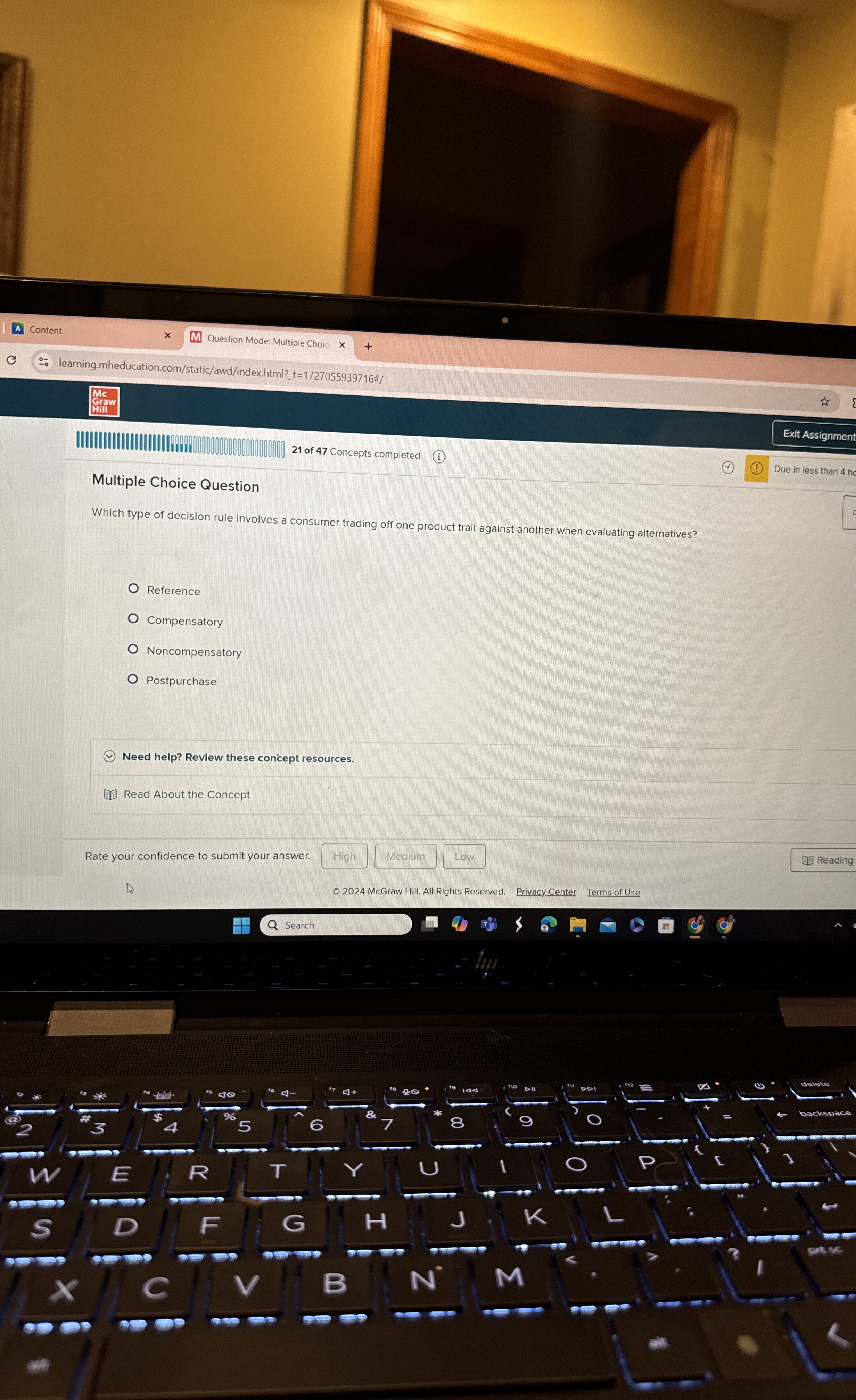  Multiple Choice Question Which type of decision rule involves a consumer