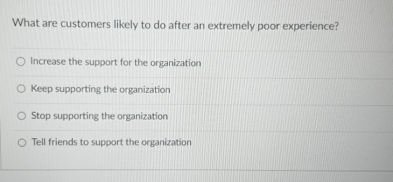  What are customers likely to do after an extremely poor experience?