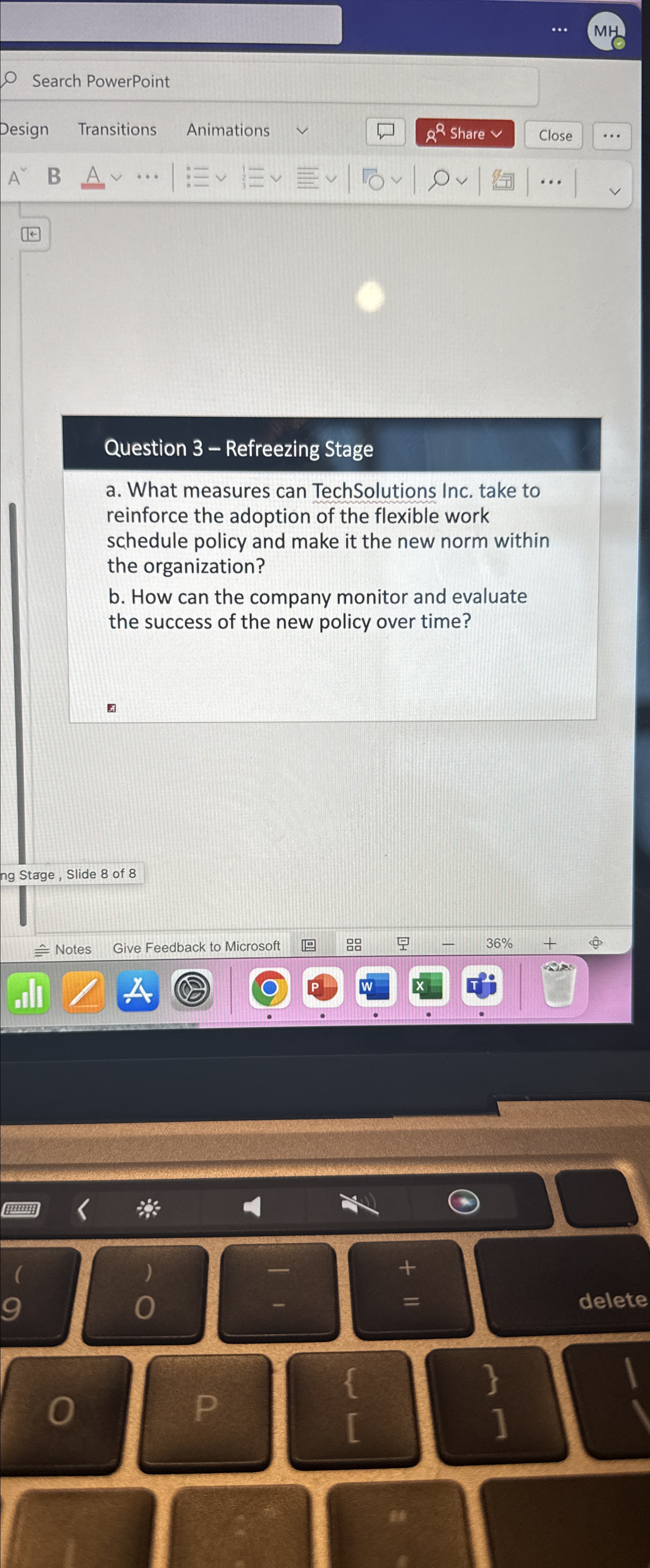  Search PowerPoint Design Transitions Animations Share Close cdots A B A