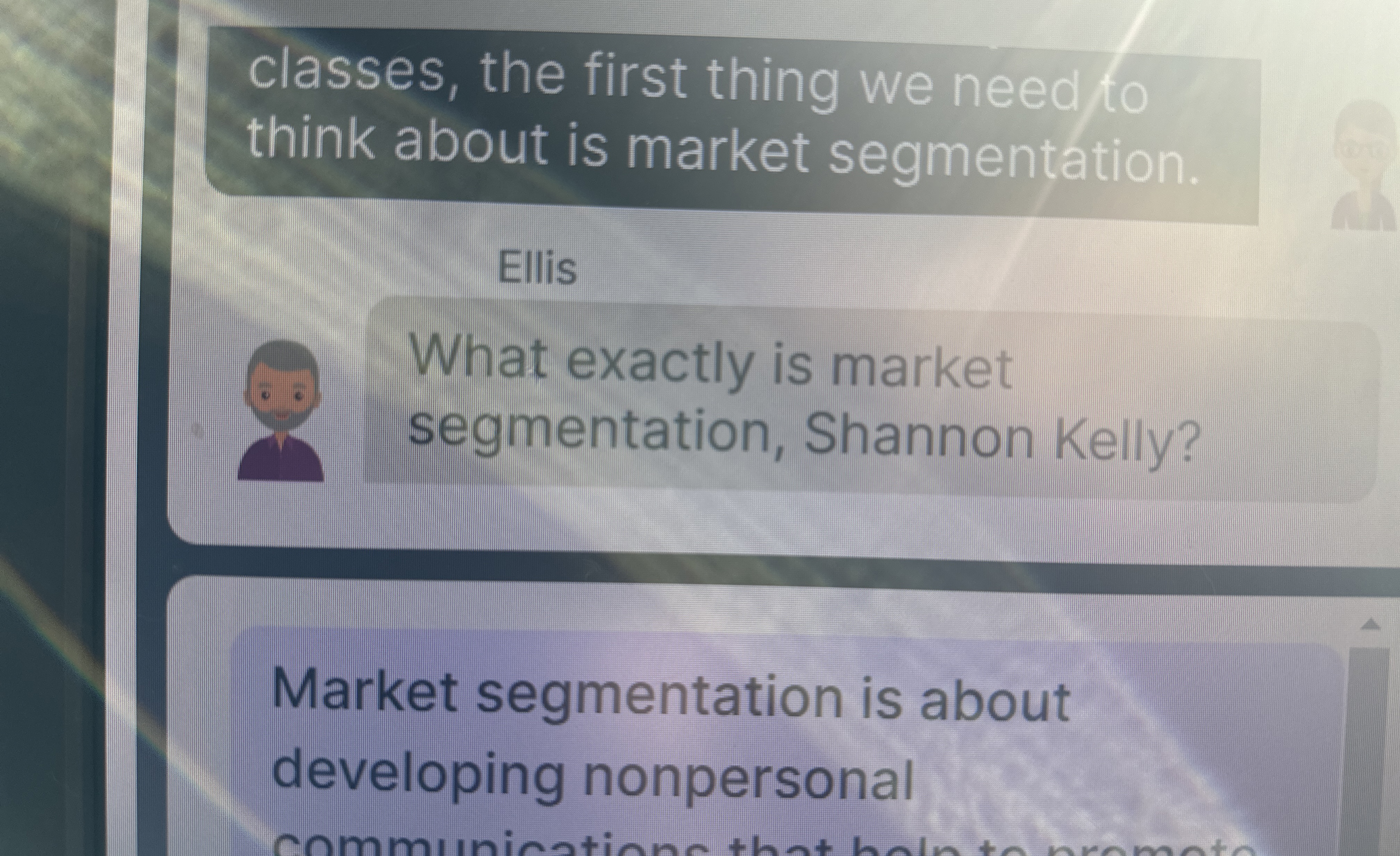  classes, the first thing we need to think about is market