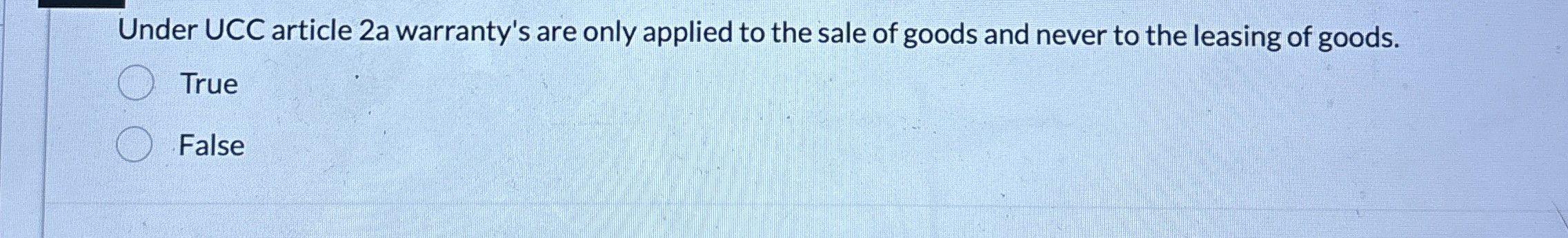  Under UCC article 2a warranty's are only applied to the sale