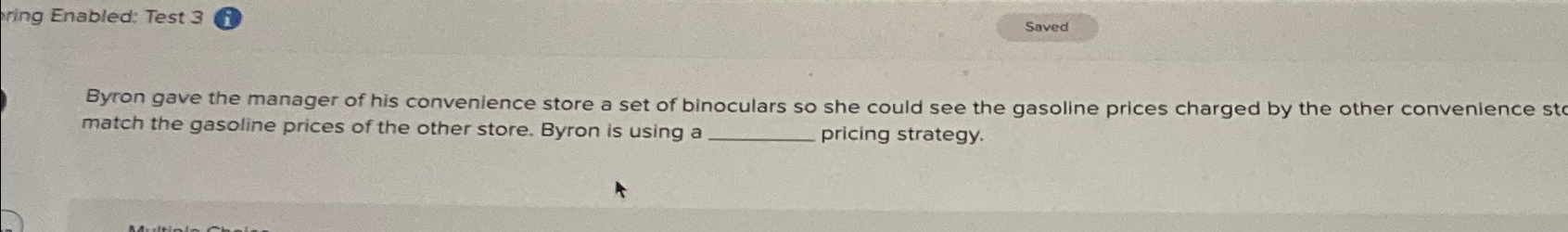  ring Enabled: Test 3(i) Byron gave the manager of his convenlence