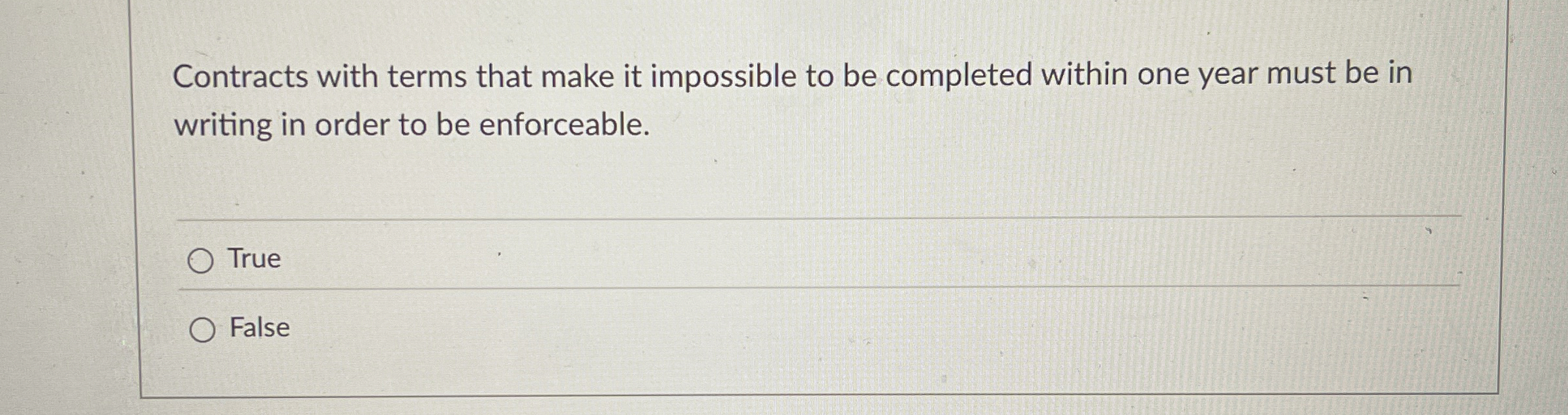  Contracts with terms that make it impossible to be completed within