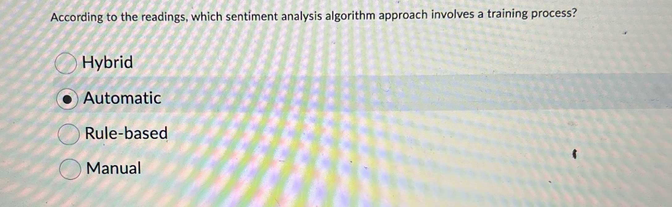  According to the readings, which sentiment analysis algorithm approach involves a
