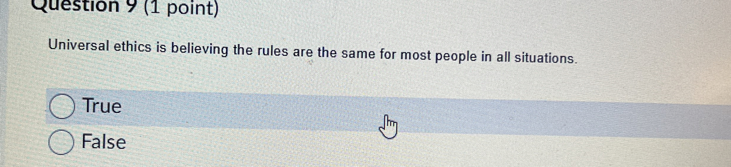  Universal ethics is believing the rules are the same for most