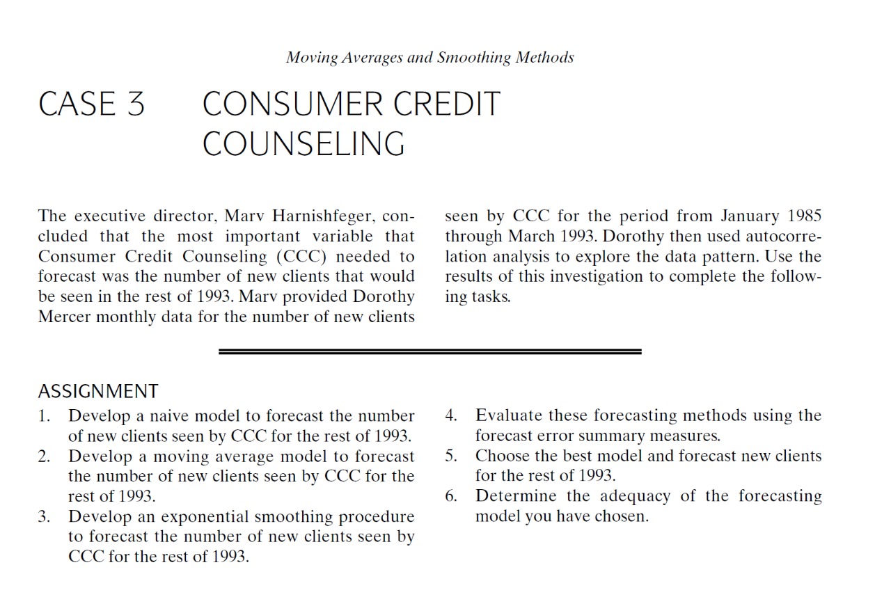  Consider CASE 3 AT THE END OF CHAPTER 3 EXPLORING DATA