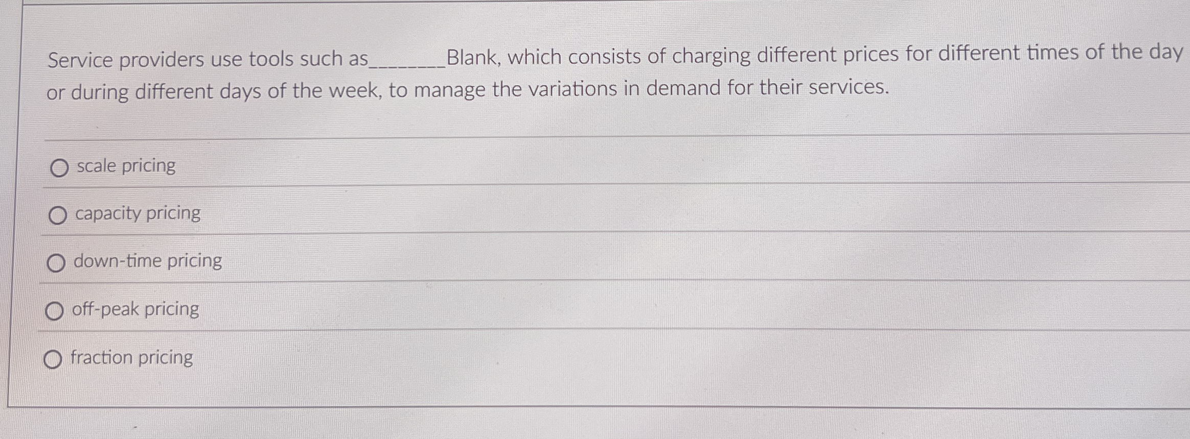  Service providers use tools such as q, Blank, which consists of