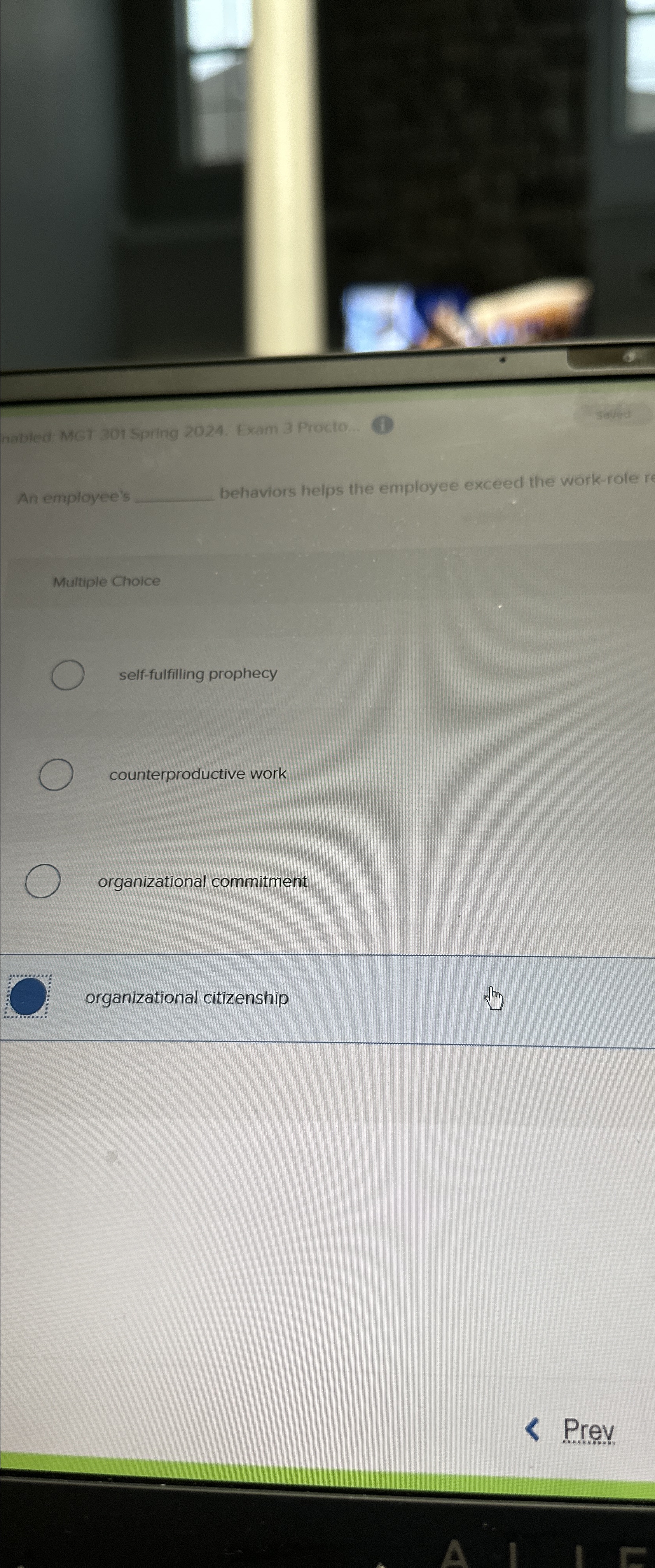  habled Mct 301 Spring 2024 fram 3 Procto An employee behaviors