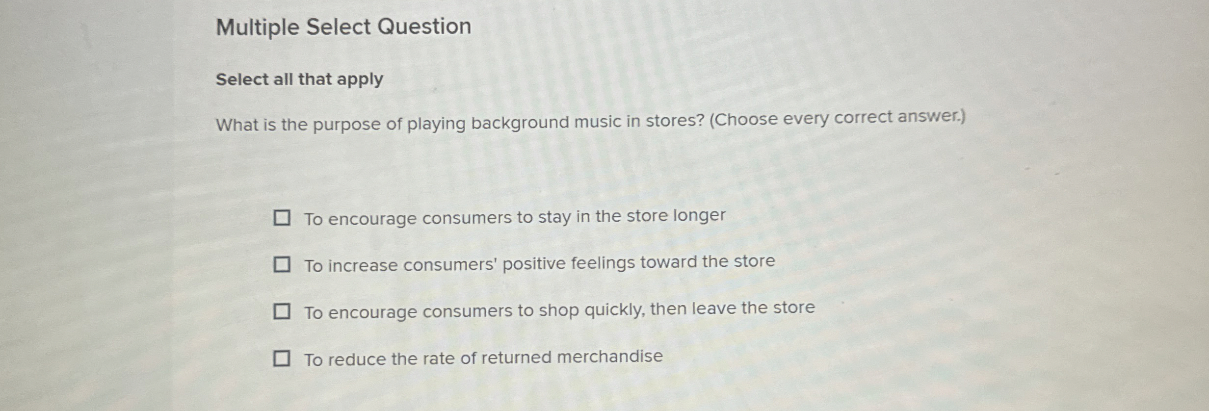  Multiple Select Question Select all that apply What is the purpose
