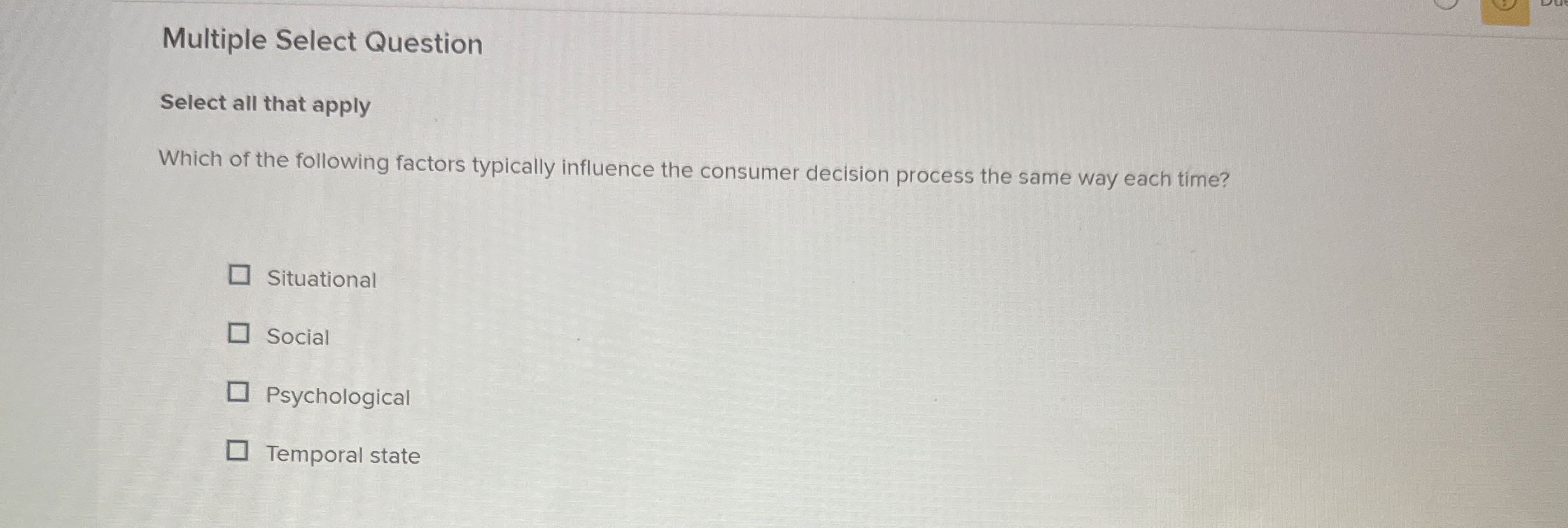  Multiple Select Question Select all that apply Which of the following