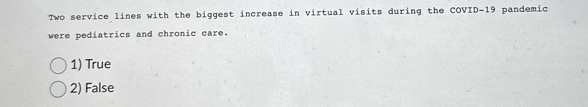  Two service lines with the biggest increase in virtual visits during