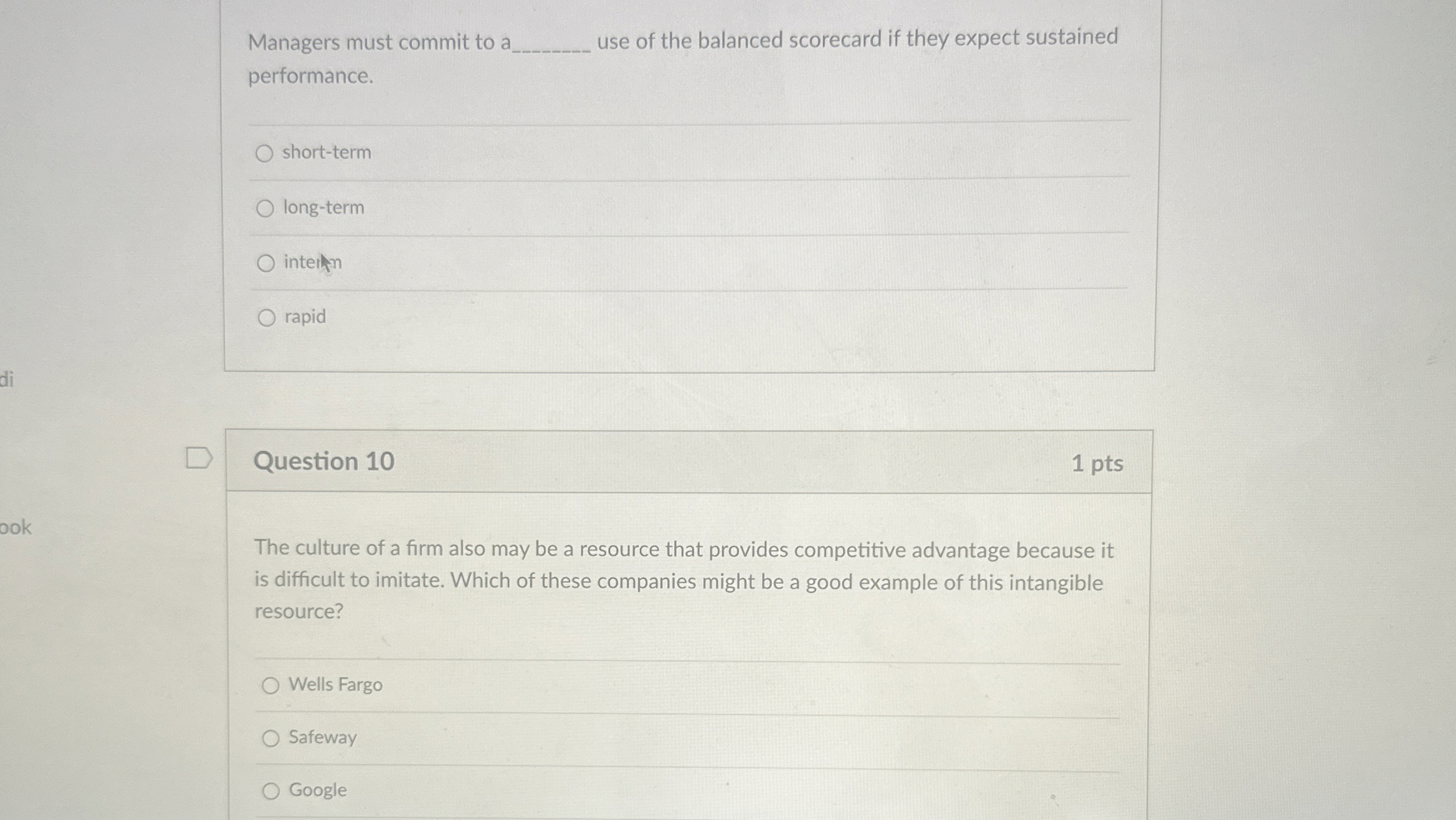  Managers must commit to q, use of the balanced scorecard if