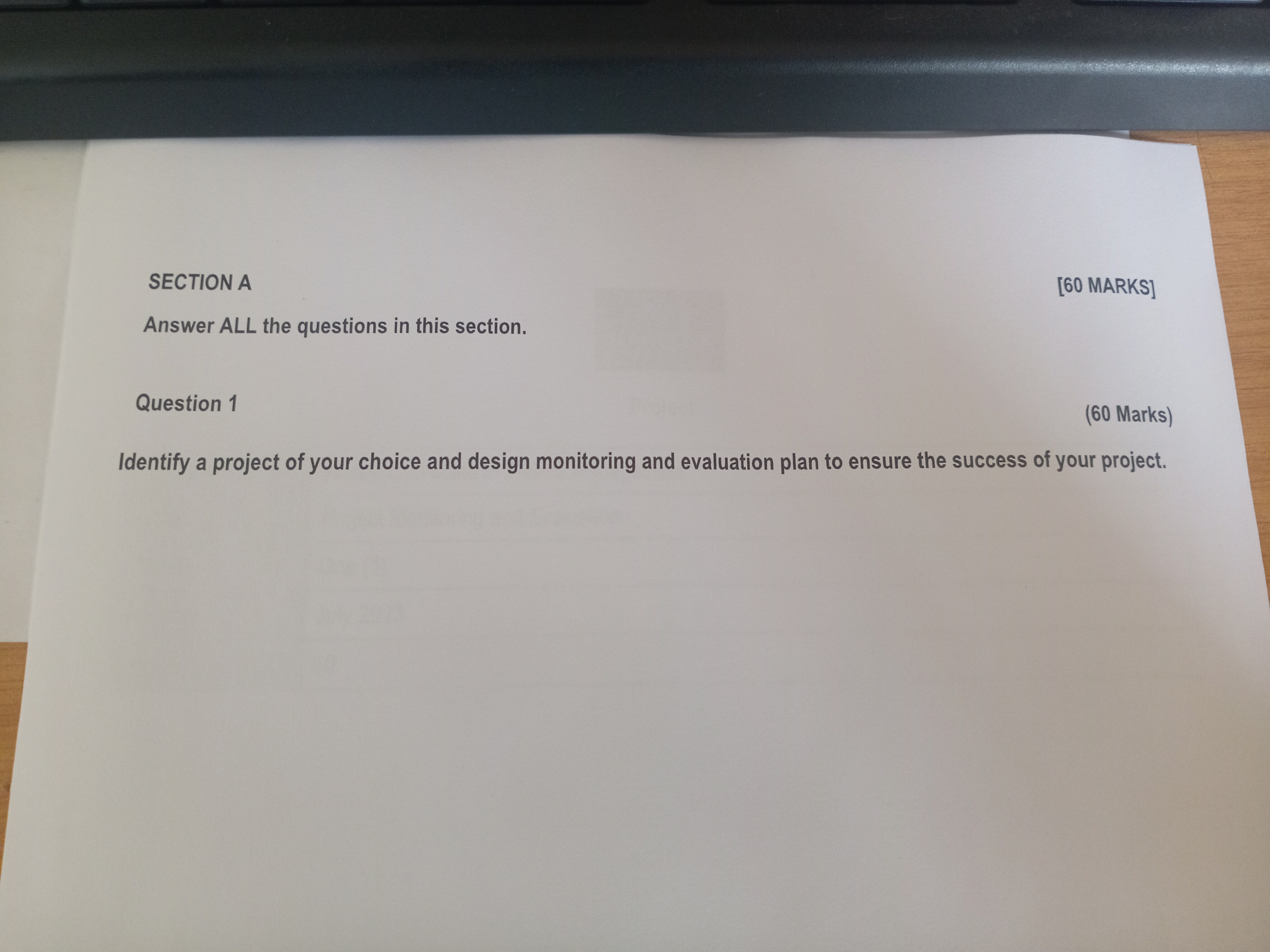  SECTION A Answer ALL the questions in this section. Question 1