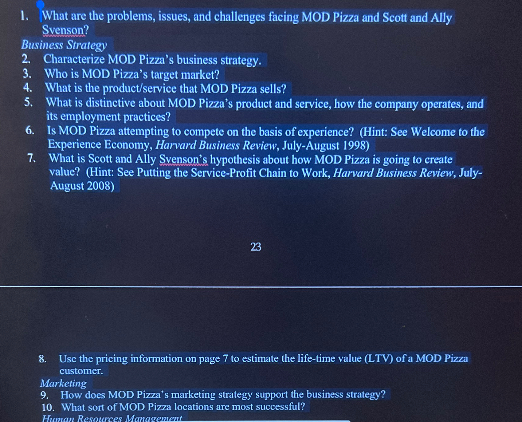  What are the problems, issues, and challenges facing MOD Pizza and