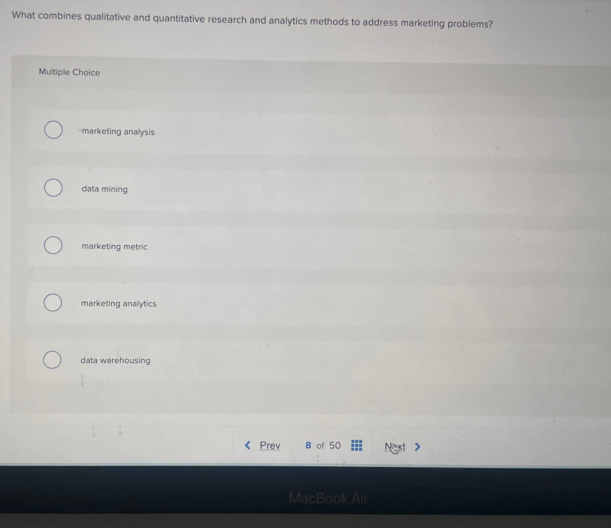 What combines qualitative and quantitative research and analytics methods to address