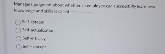  Managers judgment about whether an employee can successfully learn new knowledge