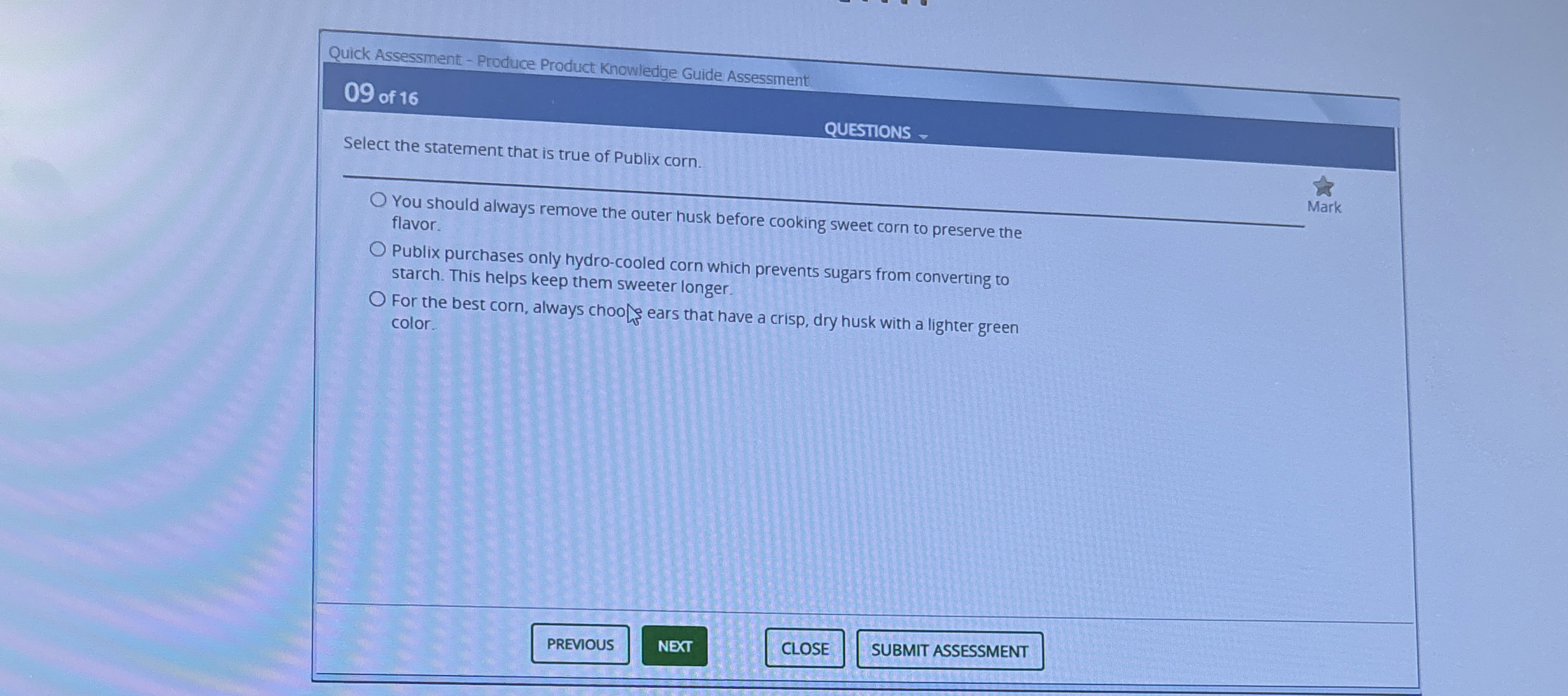  Quick Assessment - Produce Product Knowledge Guide Assessment 09 of 16