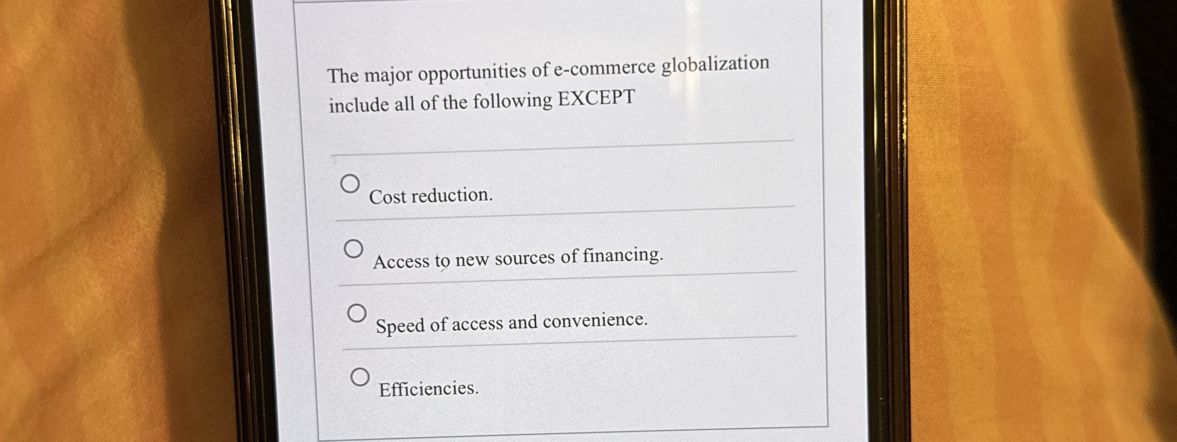  The major opportunities of e-commerce globalization include all of the following