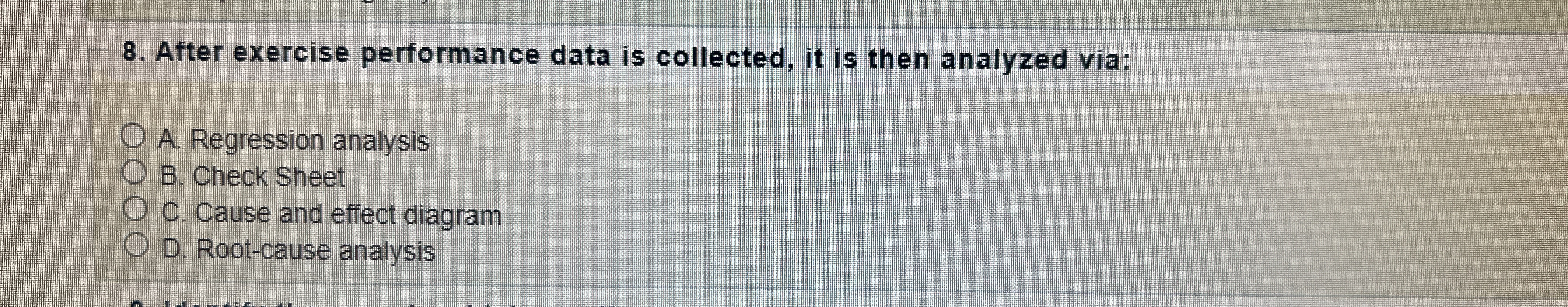  After exercise performance data is collected, it is then analyzed via: