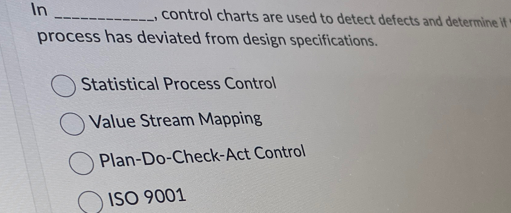  In q,, control charts are used to detect defects and determine