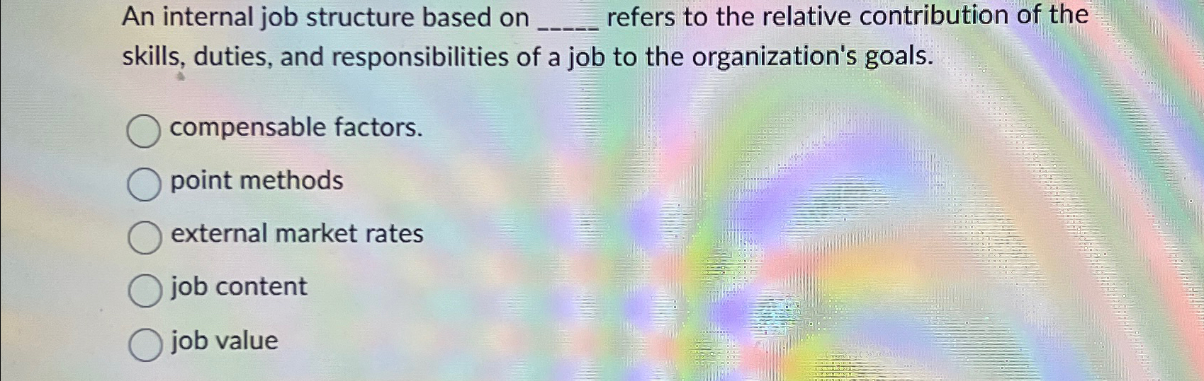  An internal job structure based on q, refers to the relative