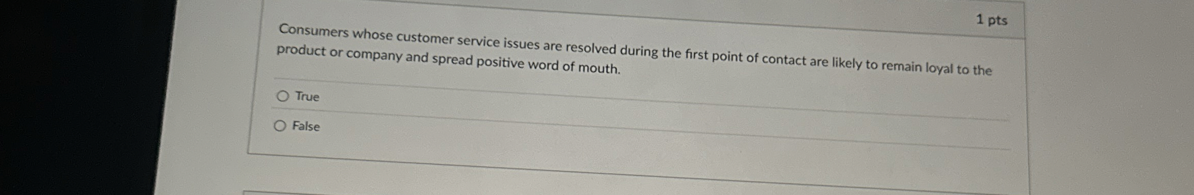  Consumers whose customer service issues are resolved during the first point