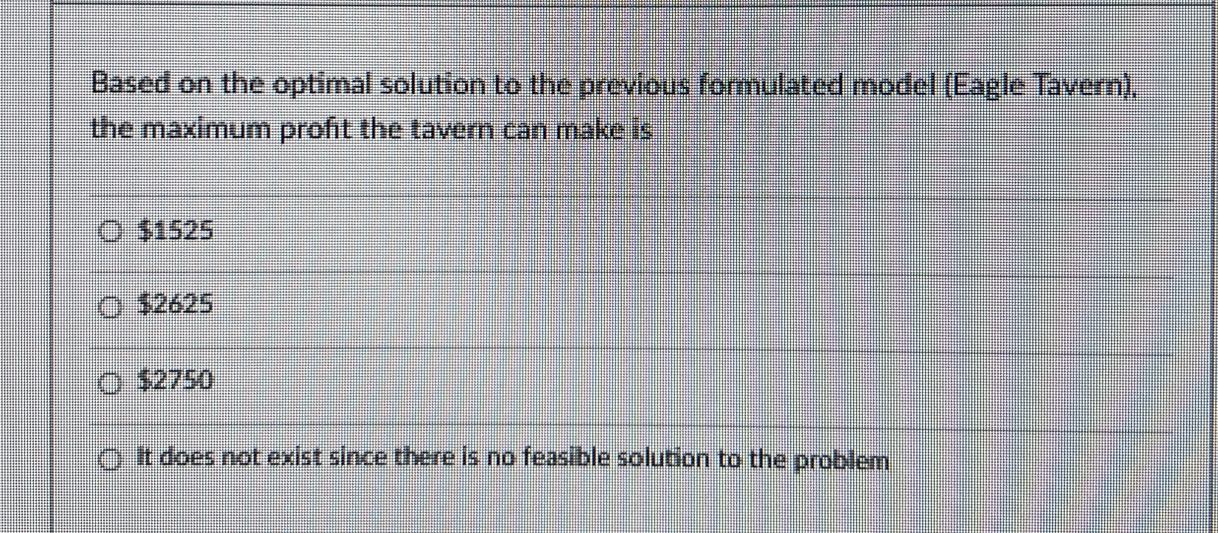  Based on the optimal solution to the previous formulated model (Eagle