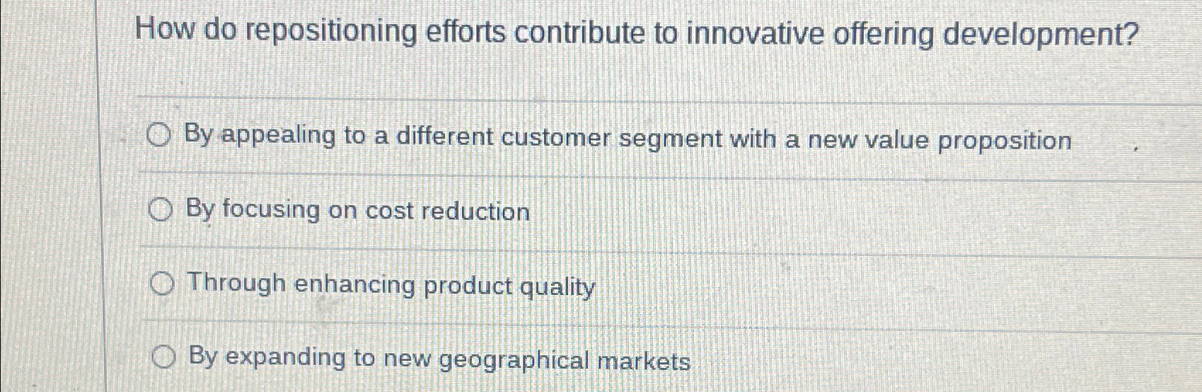  How do repositioning efforts contribute to innovative offering development? By appealing