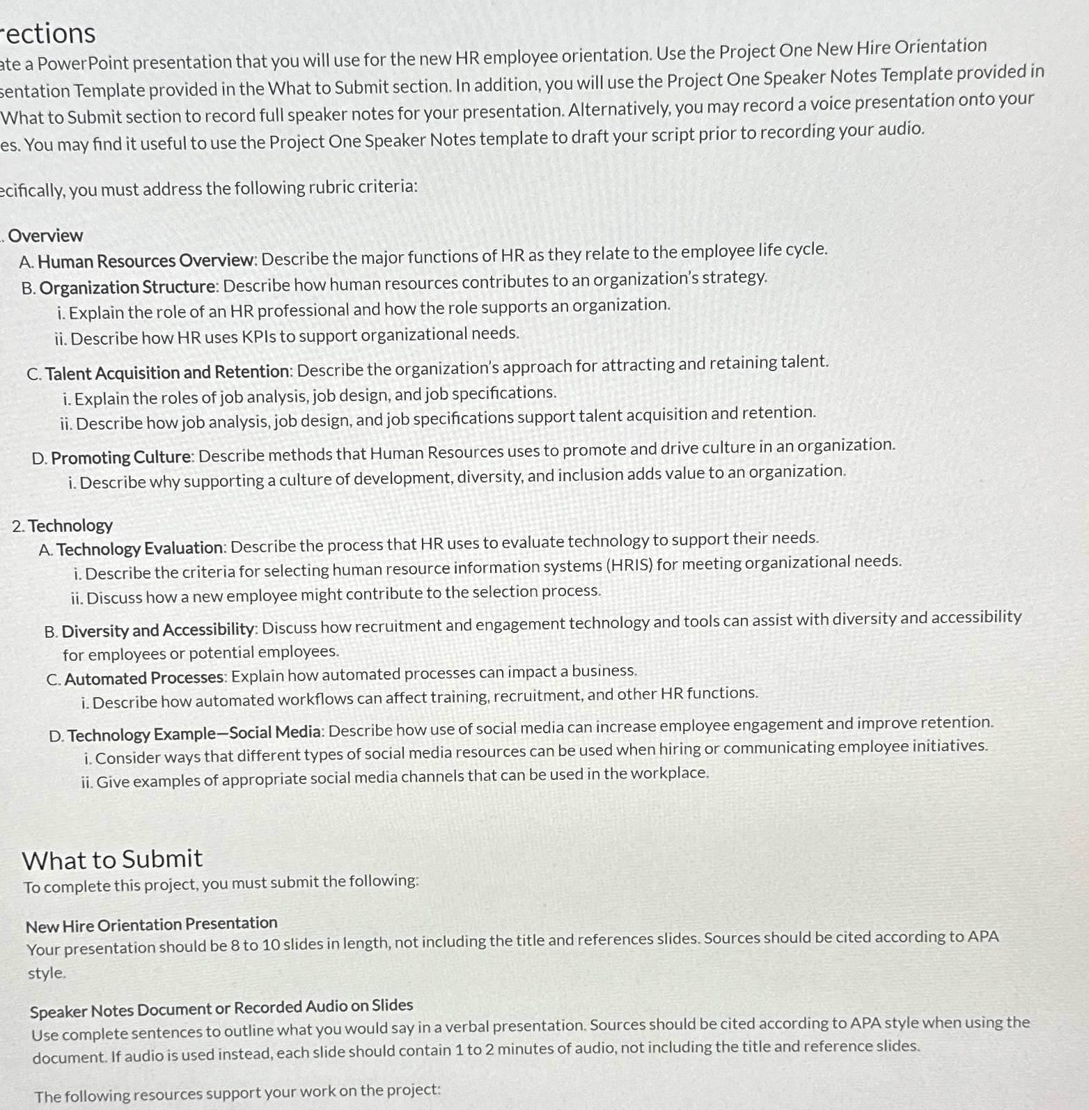  ections ate a PowerPoint presentation that you will use for the