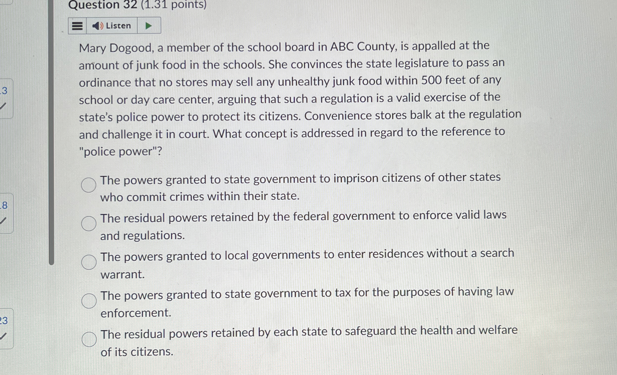  Question 32(1.31 points) Listen Mary Dogood, a member of the school