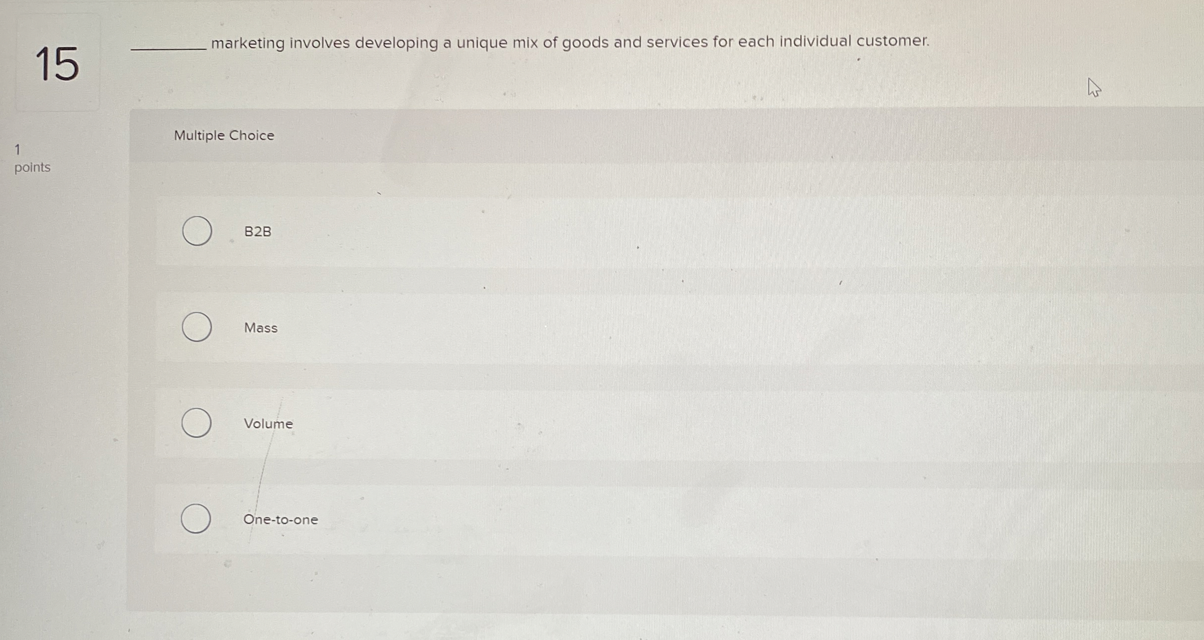  15 marketing involves developing a unique mix of goods and services