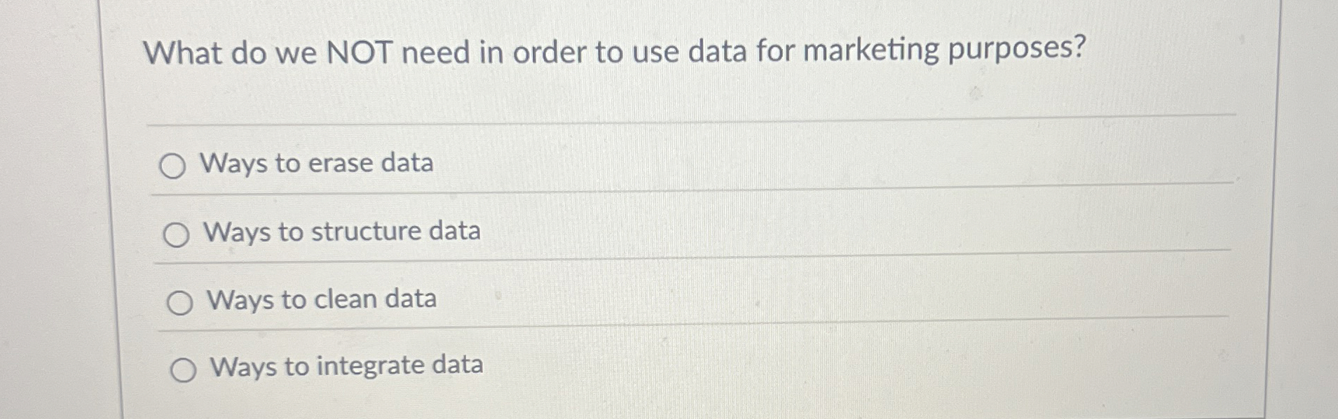  What do we NOT need in order to use data for