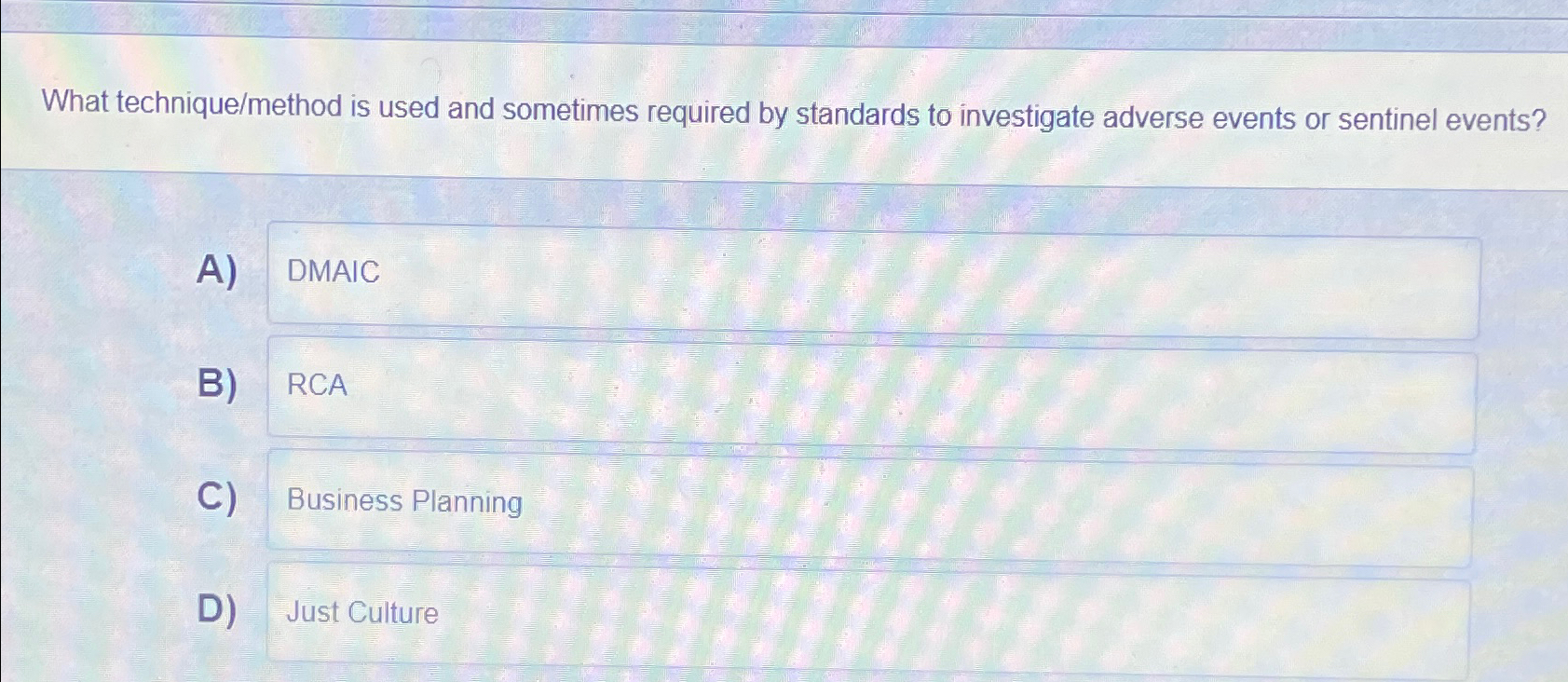  What technique/method is used and sometimes required by standards to investigate