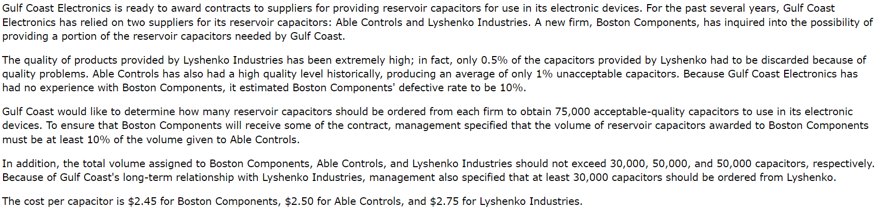  Show me the steps to solve : Formulate a linear program