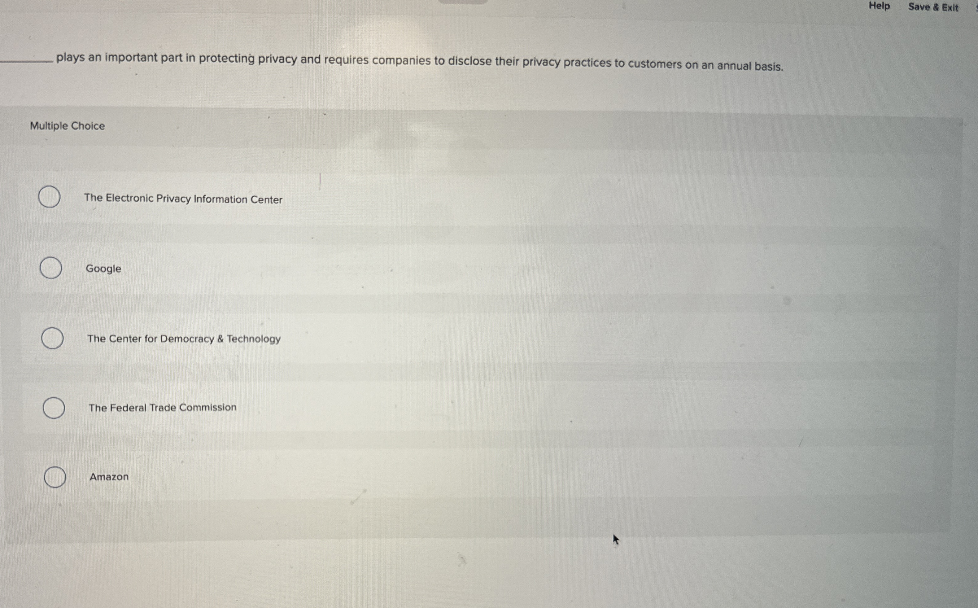  Help Save & Exit plays an important part in protecting privacy