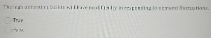  The high utilization lacility will have no difficulty in responding to