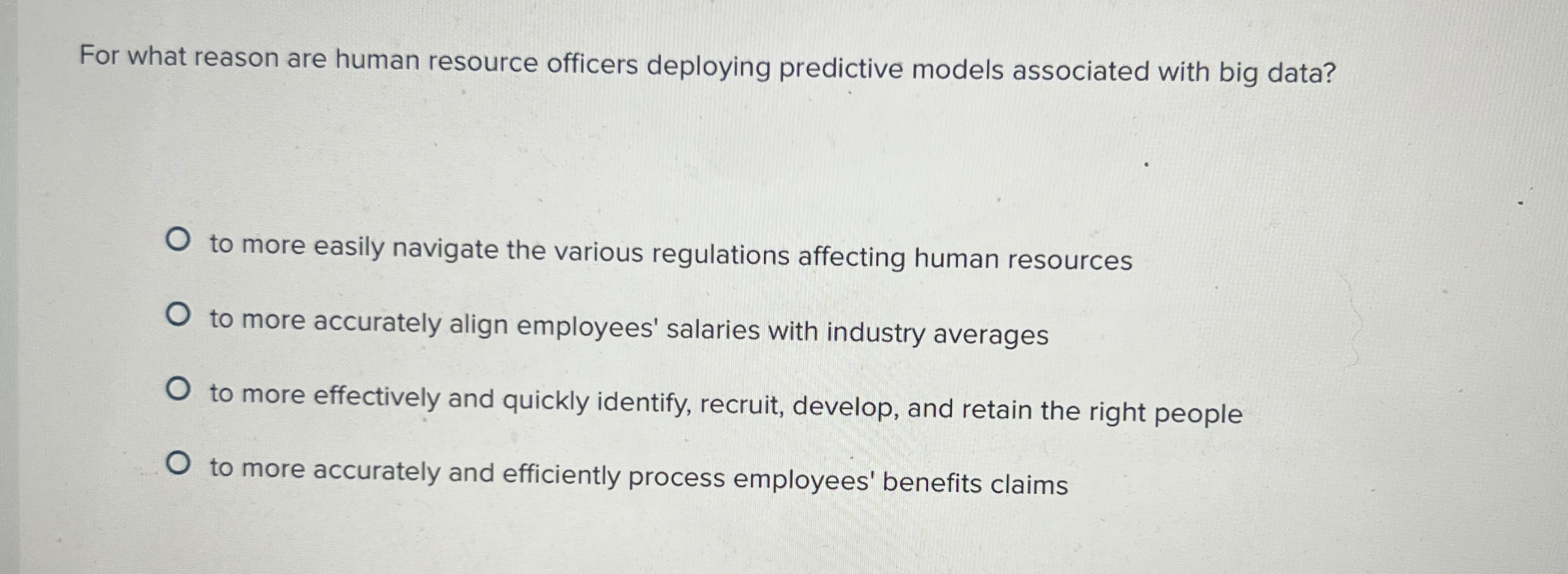  For what reason are human resource officers deploying predictive models associated