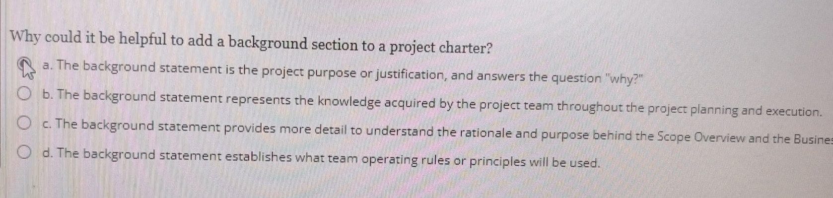  Why could it be helpful to add a background section to