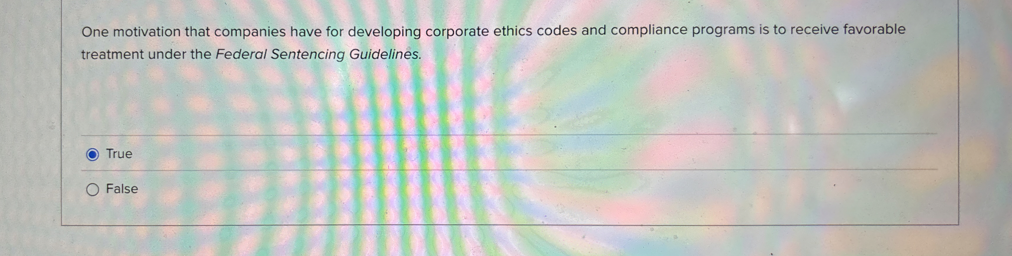  One motivation that companies have for developing corporate ethics codes and