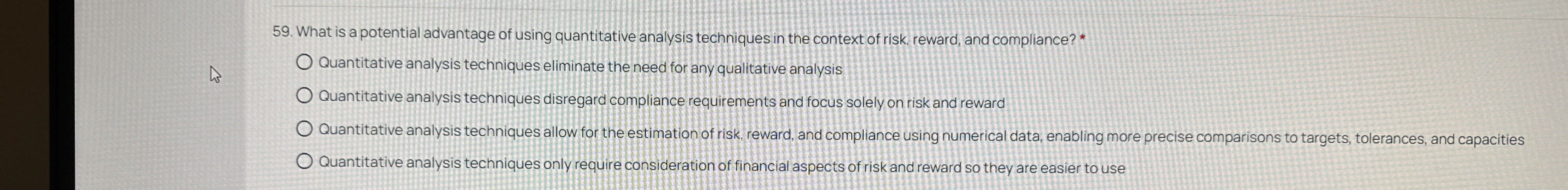  What is a potential advantage of using quantitative analysis techniques in