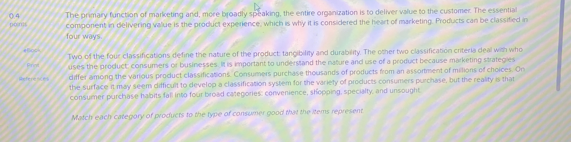  0.4 points eBook Primt References The primary function of marketing and,