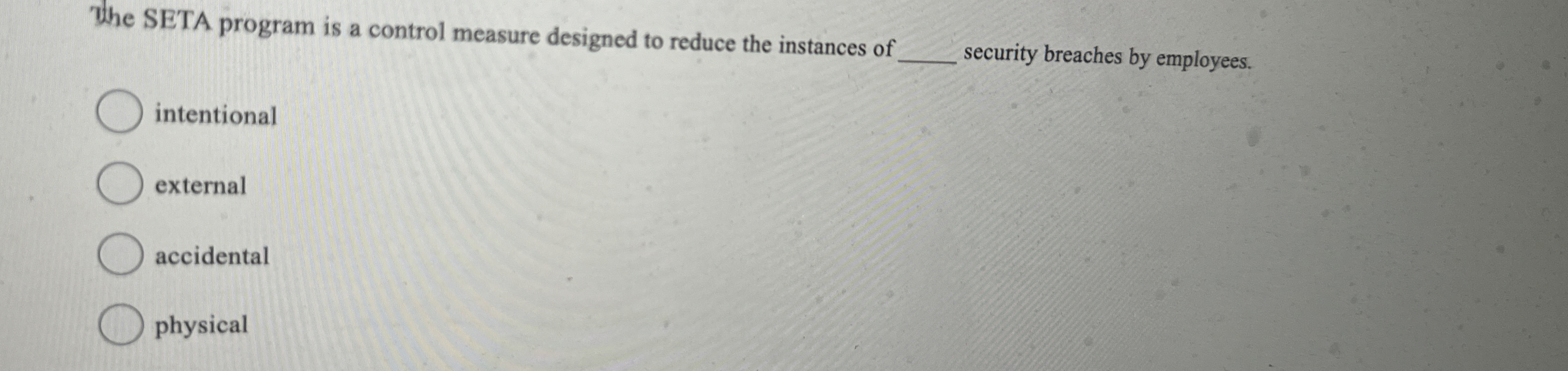  Whe SETA program is a control measure designed to reduce the