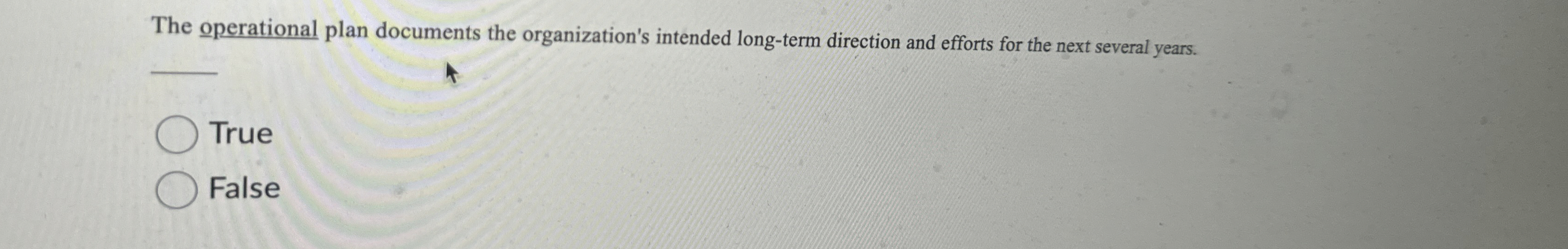  The operational plan documents the organization's intended long-term direction and efforts