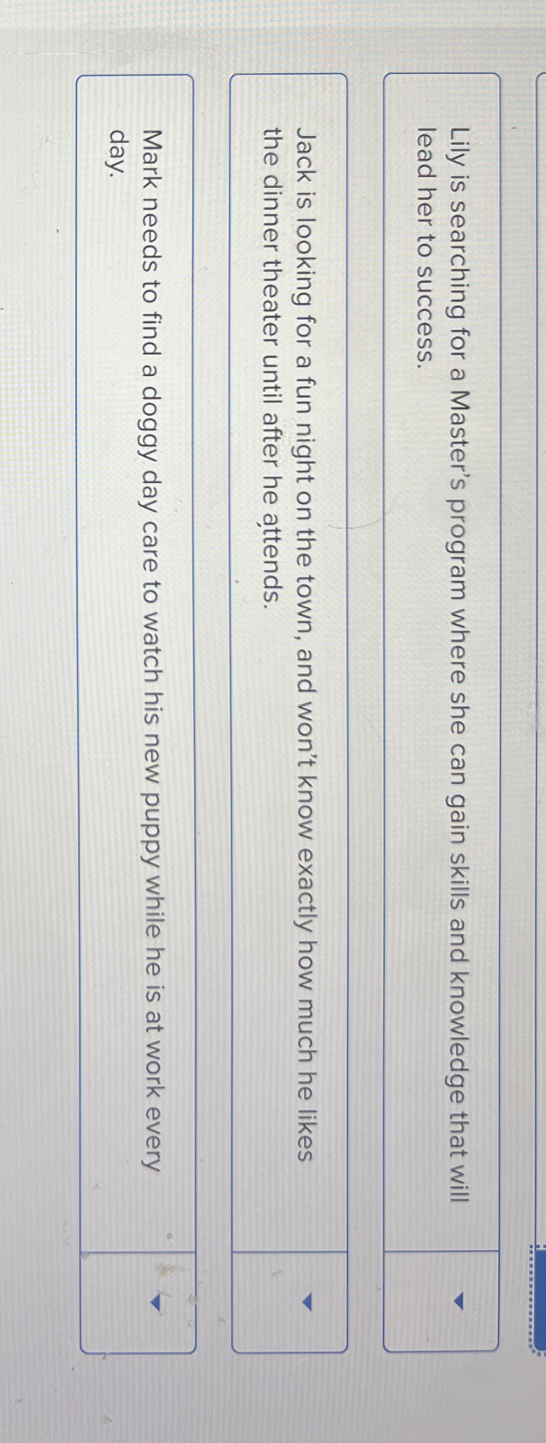  Read each statement. Then, match it to attribute it represents and