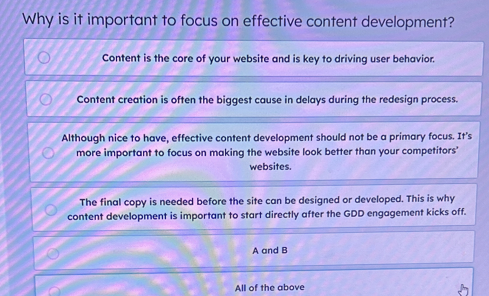  Why is it important to focus on effective content development? Content