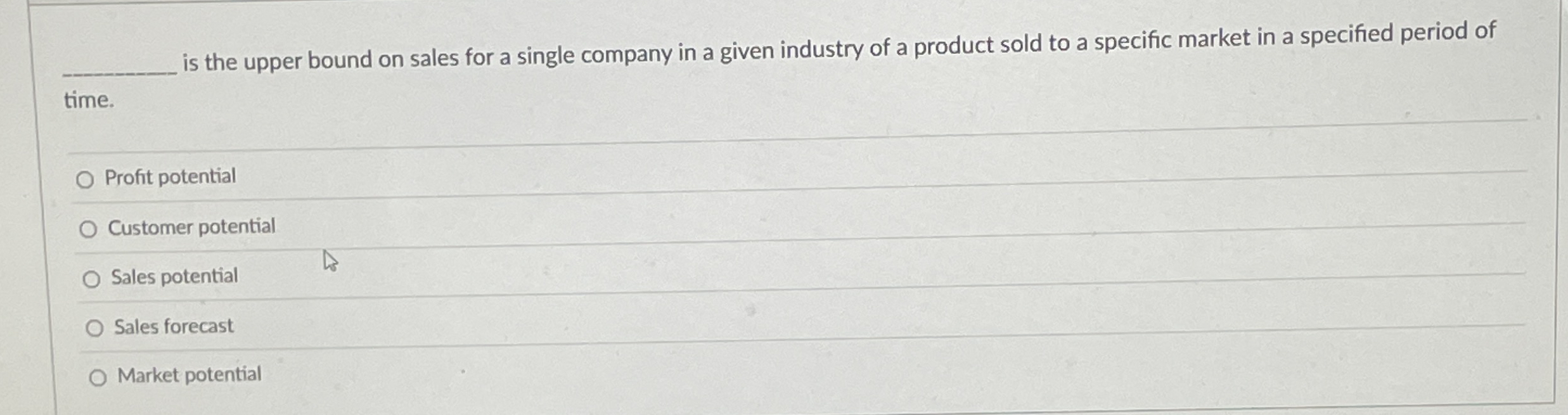  is the upper bound on sales for a single company in